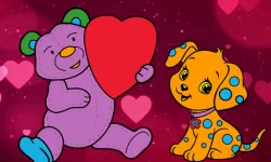 image bg Valentine Pets Coloring Book