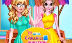 image bg Girl Groceries Shopping