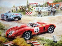 Painting Vintage Cars Jigsaw Puzzle image