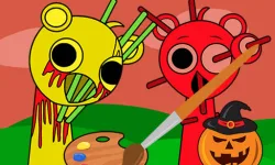 Halloween Sprunki Coloring Book image