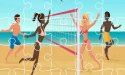Beach Volley Ball Jigsaw image