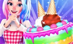 Cute Doll Cooking Cakes image
