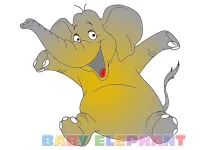 Baby Elephant Coloring image