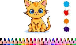 Cute Cat Coloring Book image