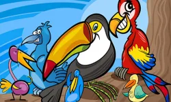 Exotic Birds Coloring image