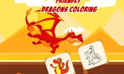 image bg Friendly Dragons Coloring