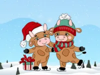 image bg Cute Christmas Bull Difference