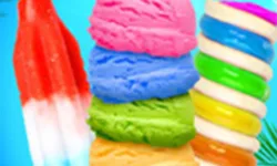 Rainbow Ice Cream And Popsicles - Icy Dessert Make image