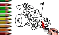 BTS Racing Car Coloring image