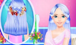 Colorful Braid Hairstyle Making image
