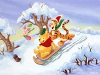 Christmas Winnie Pooh Jigsaw image