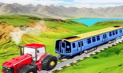 Chain tractor train towing game image