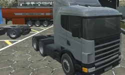 18 wheeler truck driving cargo image